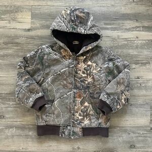 Vintage Carhartt RealTree Camo Hooded Jacket Size Medium Kids
